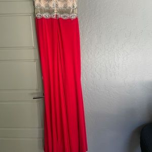 Red dress.